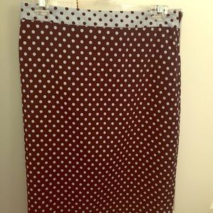 The Limited Navy Blue Polka Dot Pencil Skirt